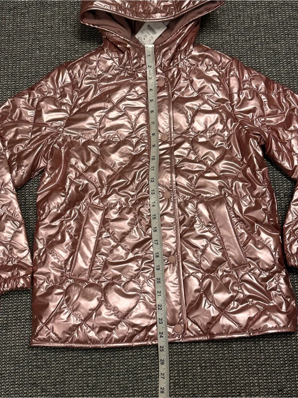 🆕 J. Crew Pippa Metallic Quilted Hooded Jacket with Primaloft
